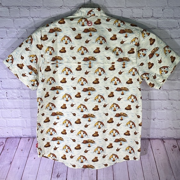 NEW Shinner Bock Edition Magellan Men's Button Down Short Sleeve Shirt. Sz. L - Picture 9 of 12